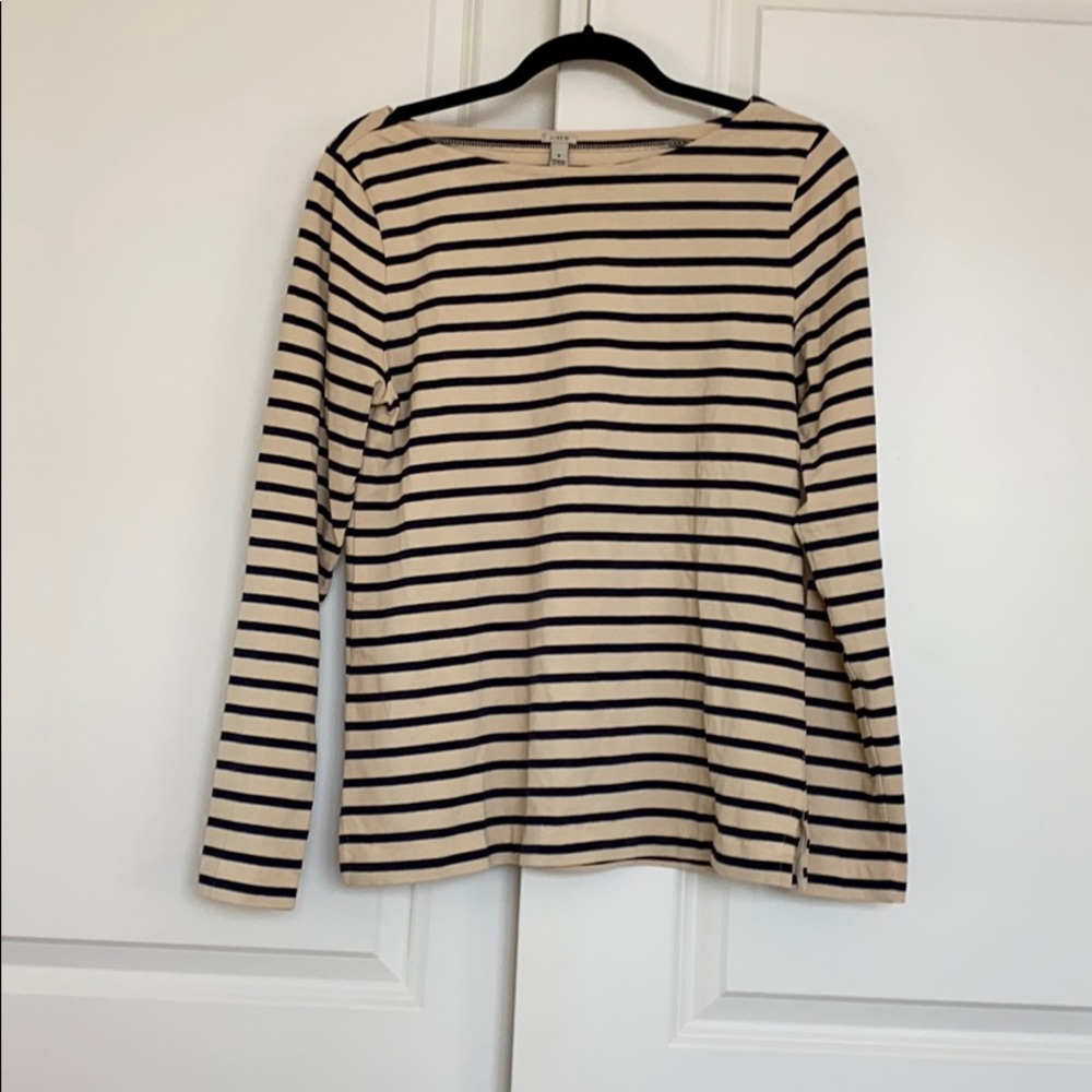 JCrew stripe boatneck 3/4 sleeve shirt